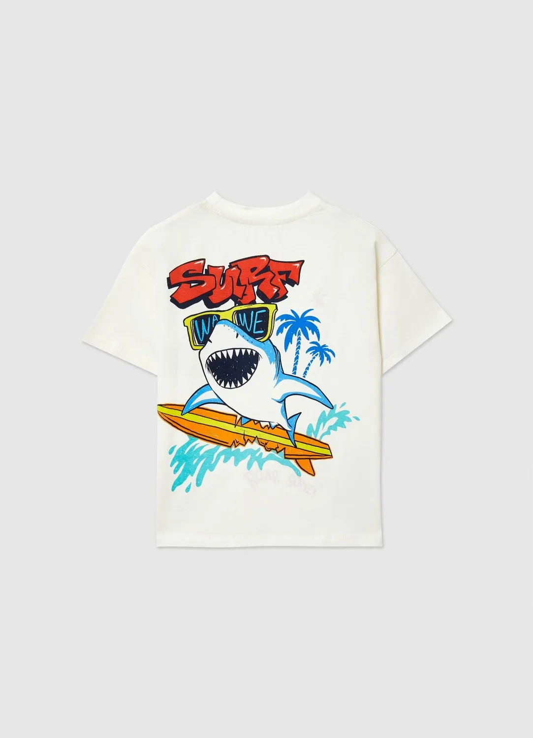 Calliope t-shirt garçon over requin surf manches courtes