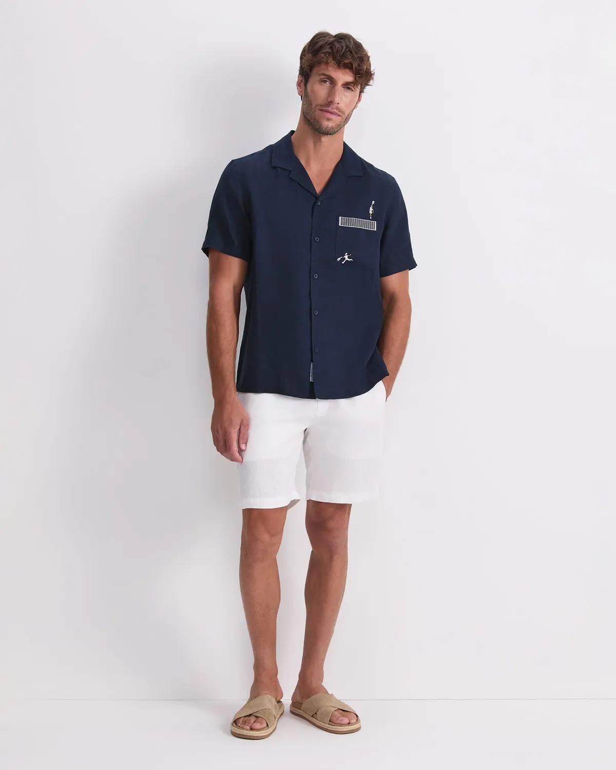 Sportscraft Club chemise lin homme taille M manches courtes