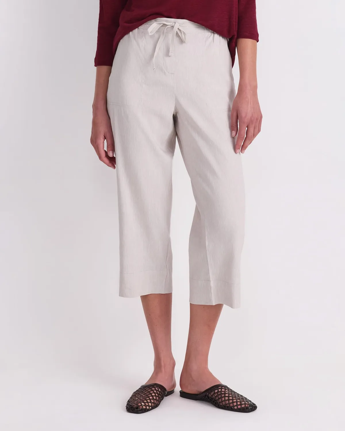 Sportscraft Rosa pantalon lin court taille 10