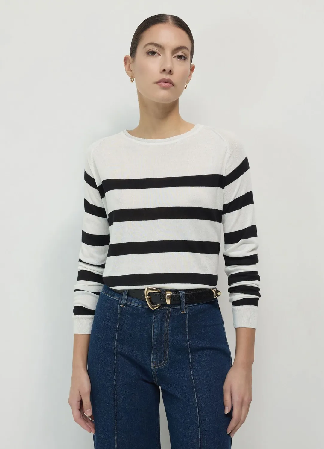 Calliope pull rayé femme col rond manches raglan