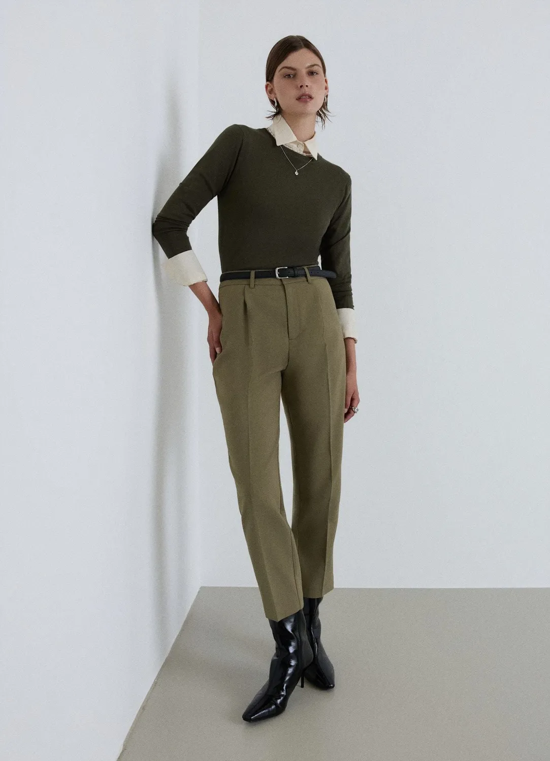 Calliope pull col rond uni manches longues femme