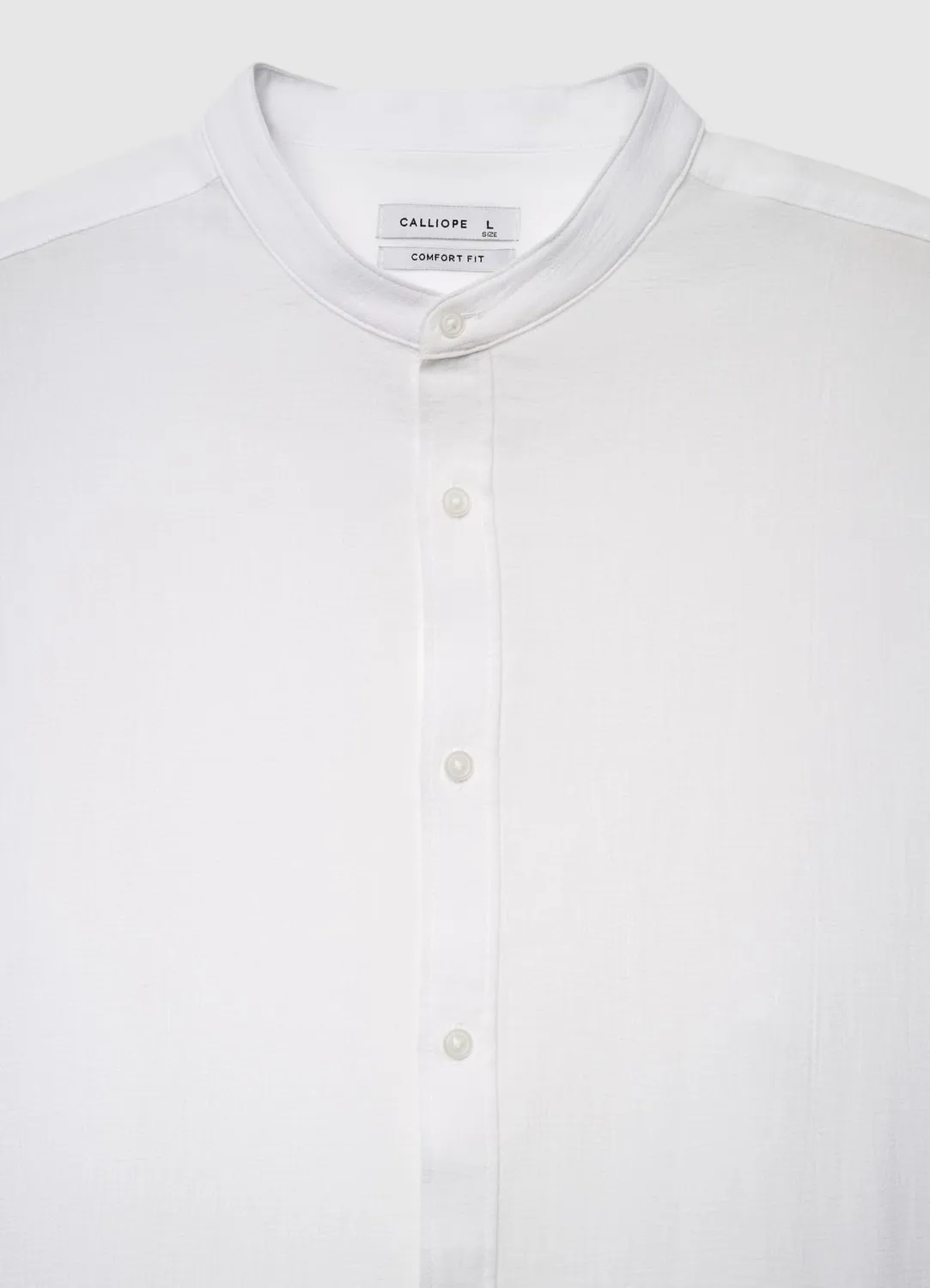 Calliope chemise col coréen homme effet froissé unie