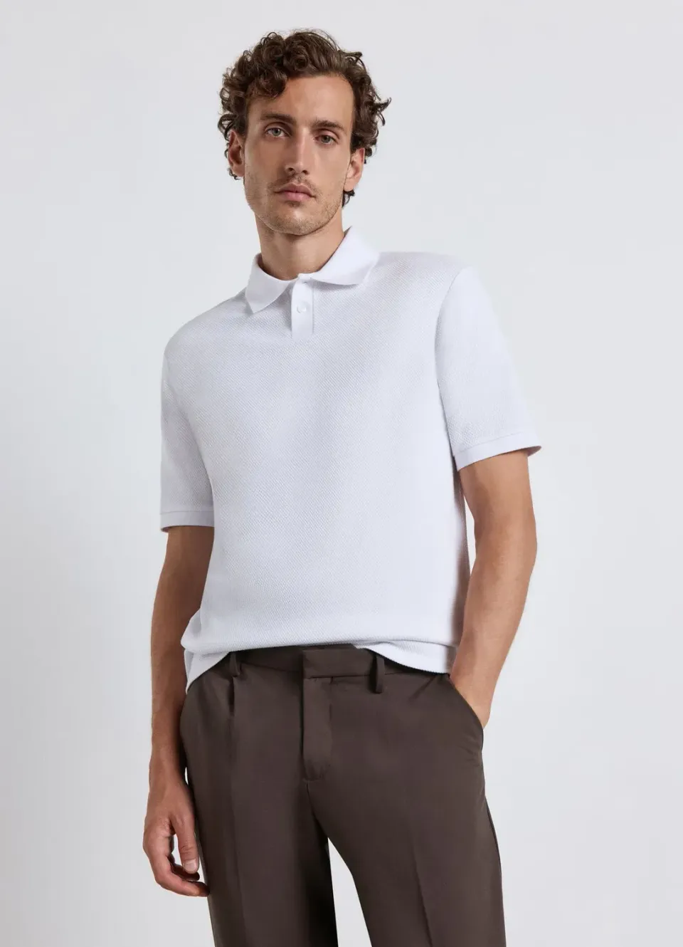 Calliope polo homme uni 2 boutons manches courtes