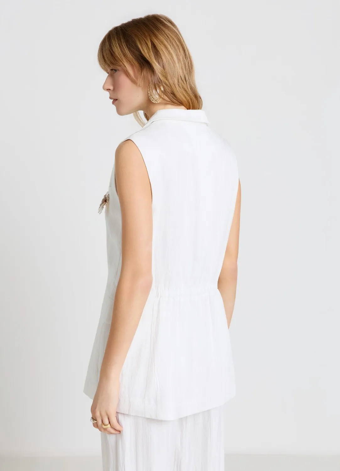 Calliope gilet monopetto dos élastique femme uni