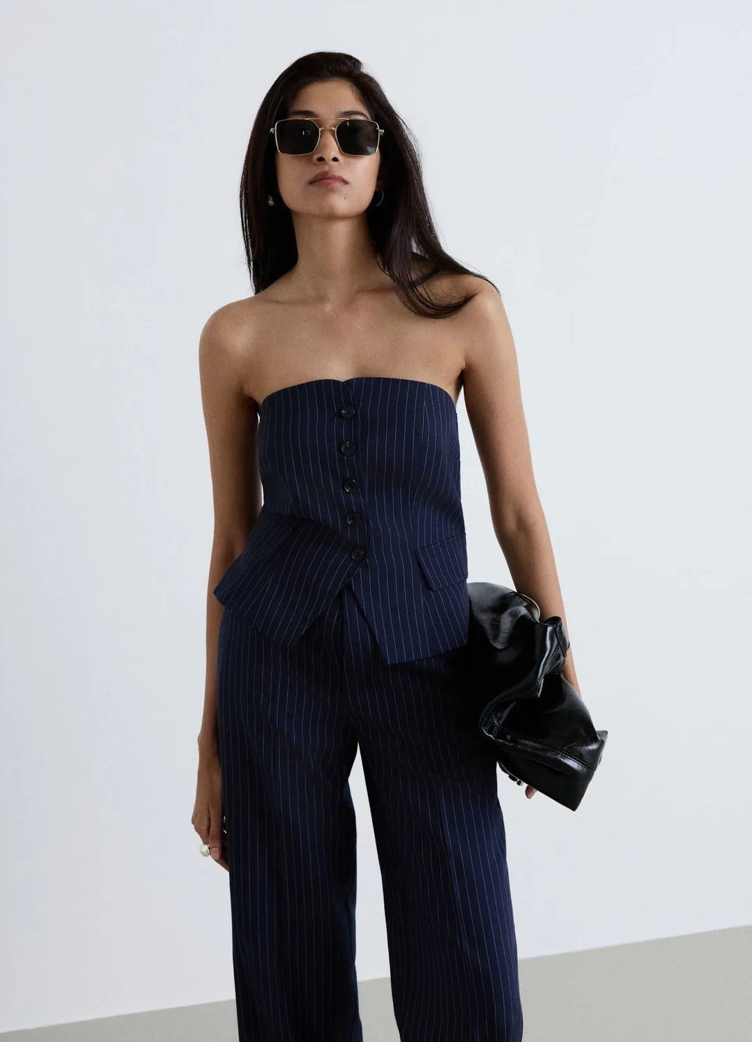 Calliope Atelier gilet bandeau femme rayé à boutons