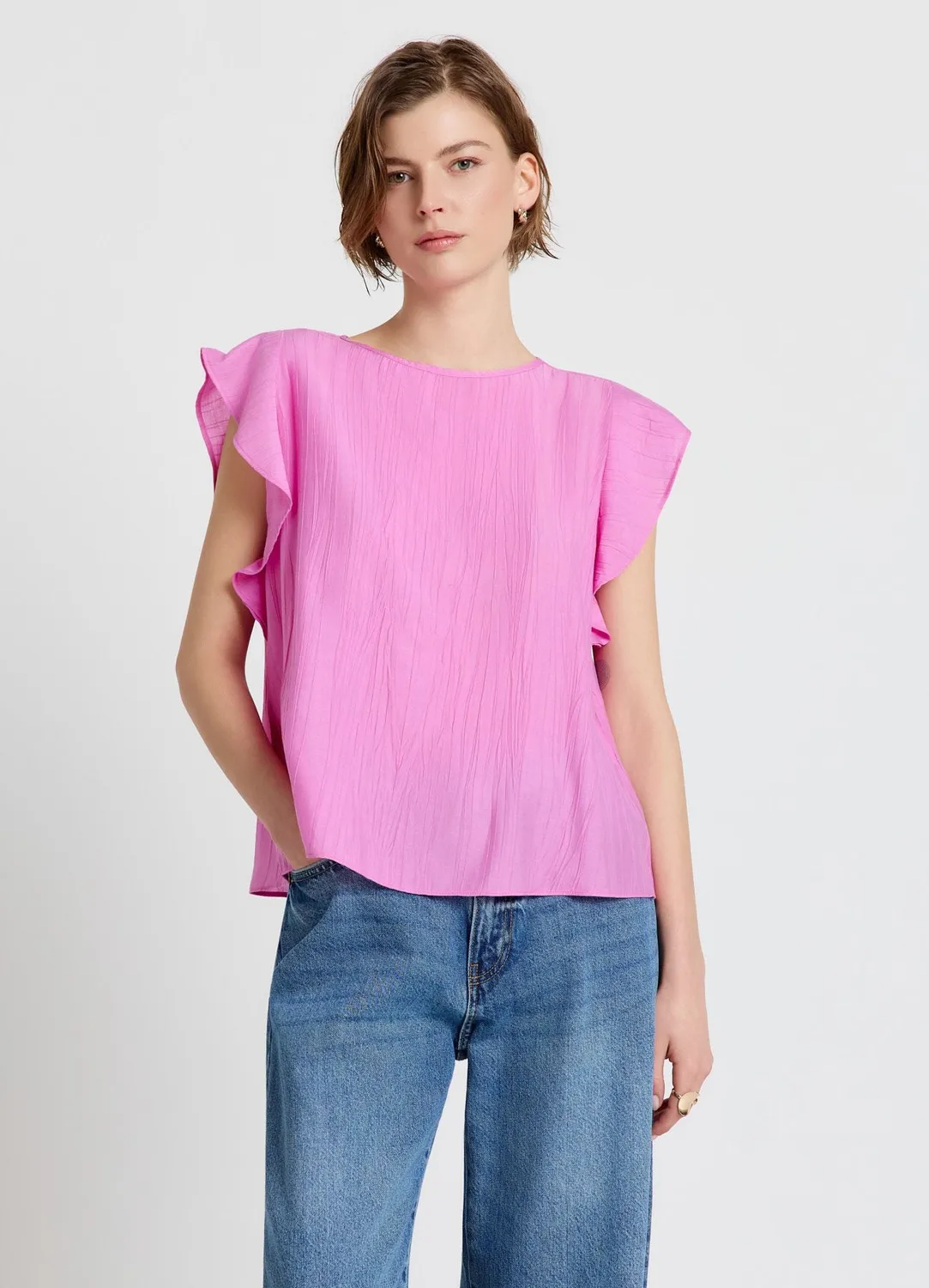 Calliope blouse volants chemisier uni femme