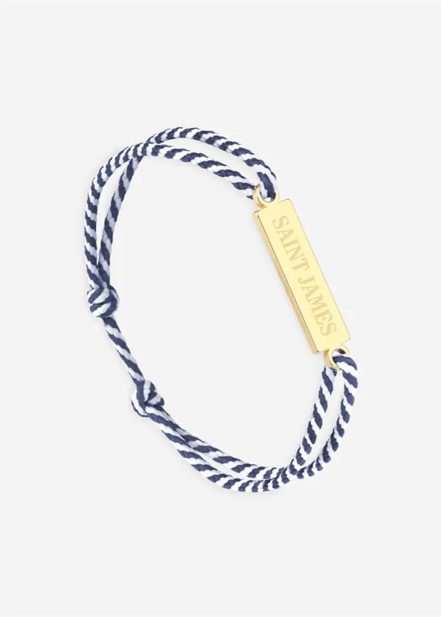 Saint James Bracelet Logo bracelet or rayé coton