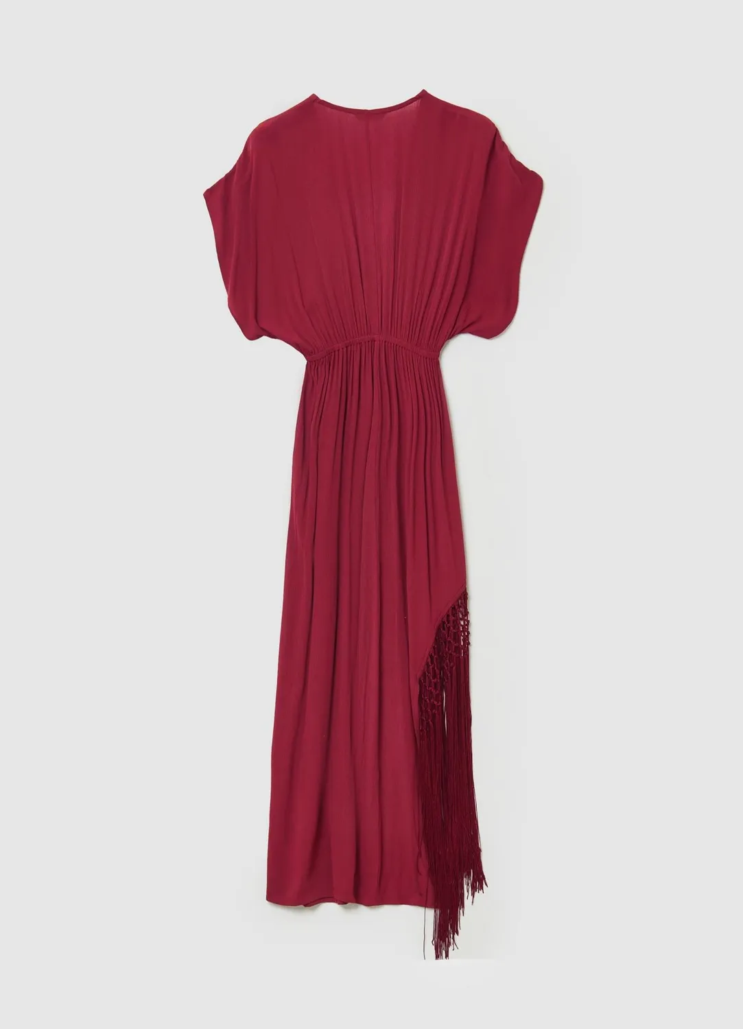 Calliope robe longue portefeuille femme à franges