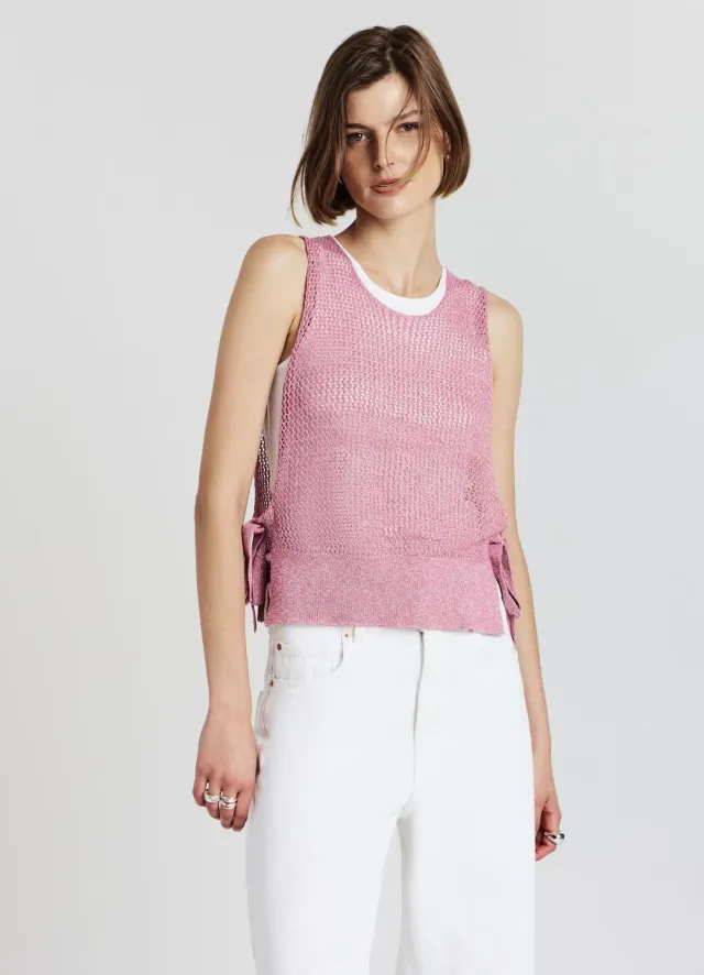 Calliope top femme ajouré nœuds latéraux