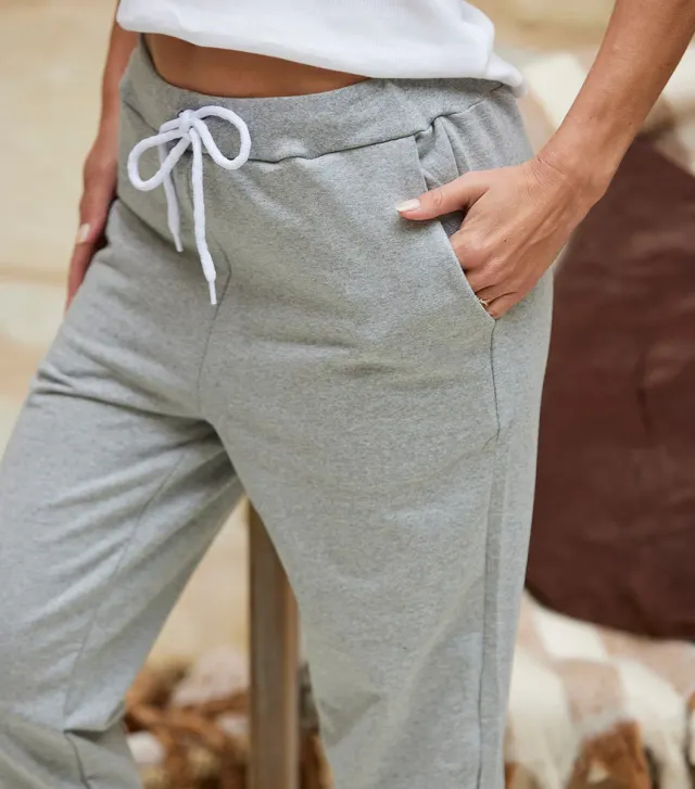 Cocorico Intemporel jogging femme gris chiné coton
