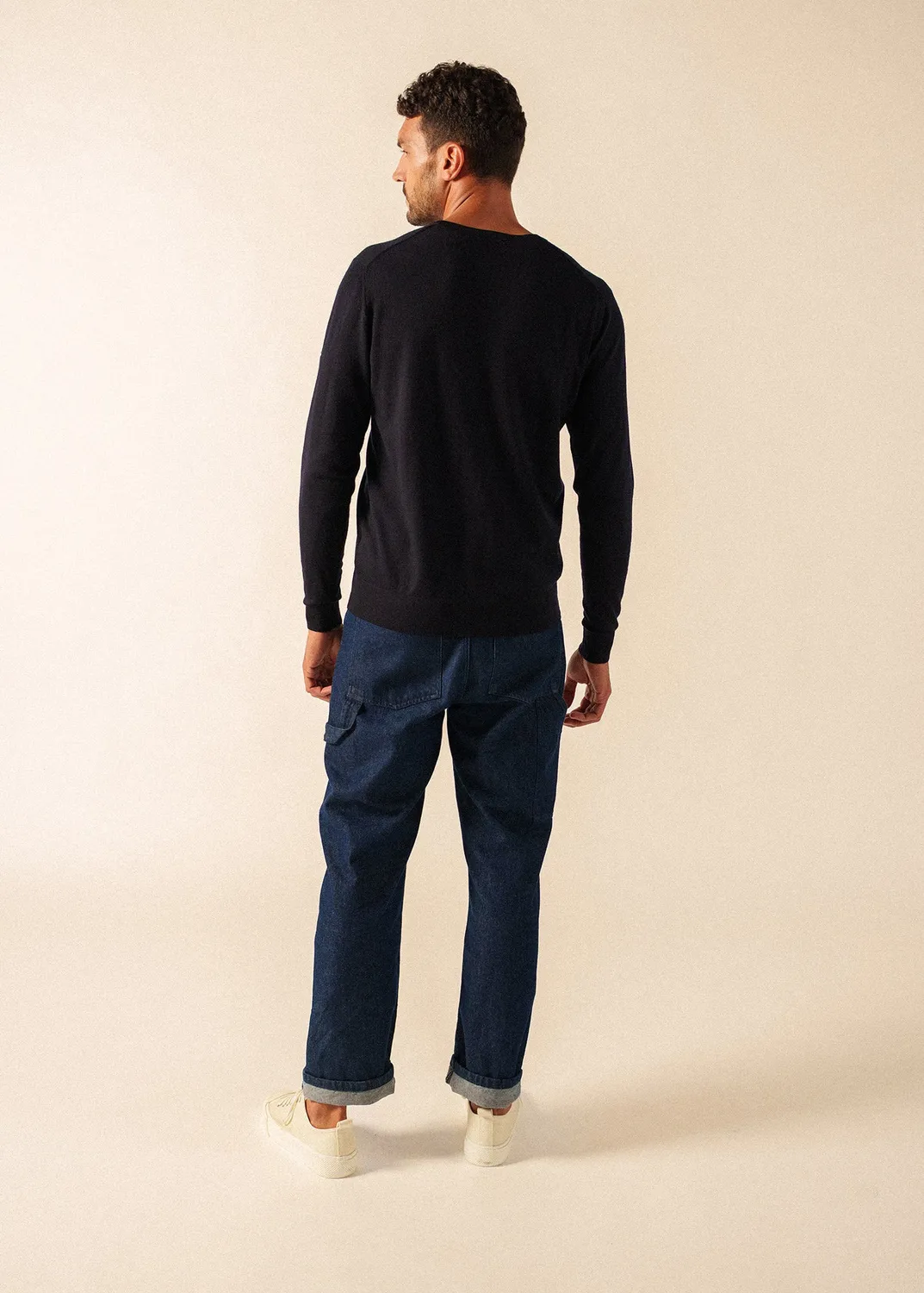 Saint James Trieste pull homme navy laine