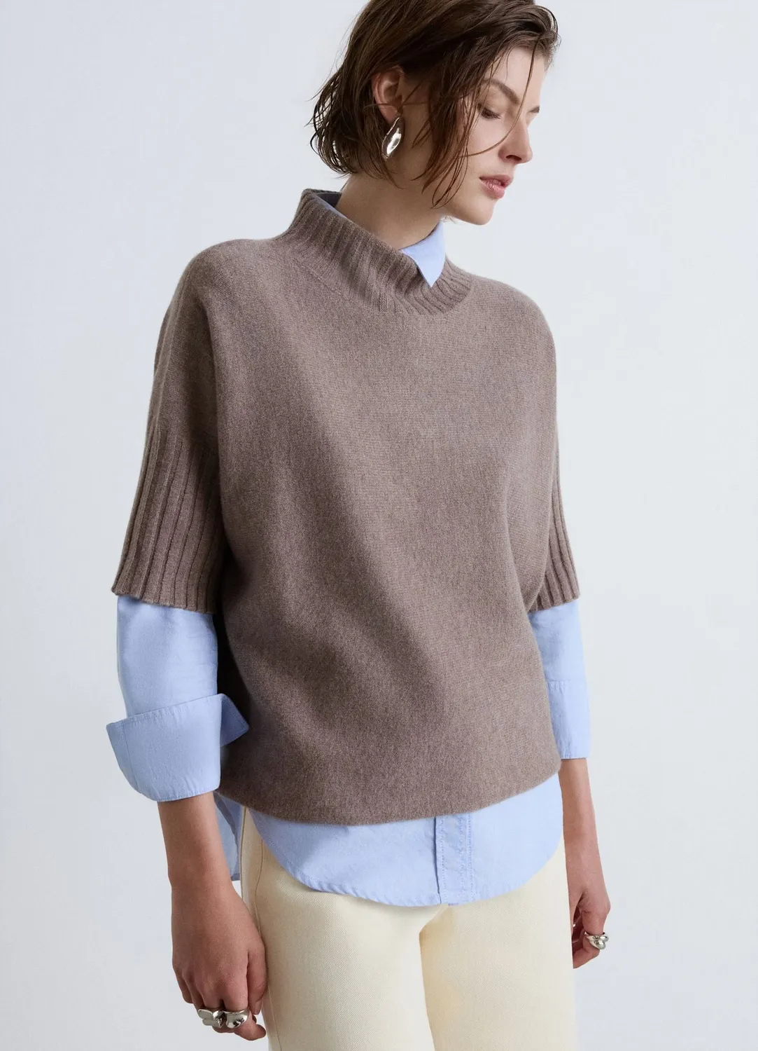 Calliope pull col bateau manches 3/4 femme uni