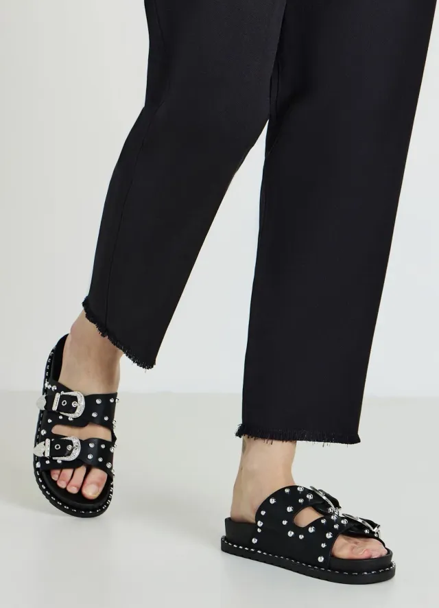 Calliope mules double boucle clous femme