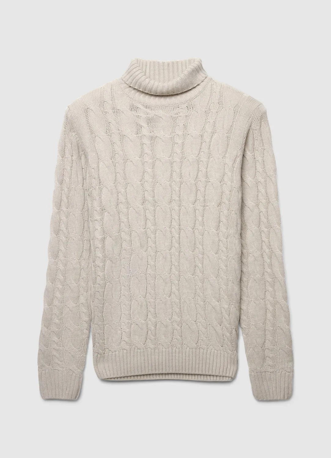Calliope pull col roulé torsades homme uni