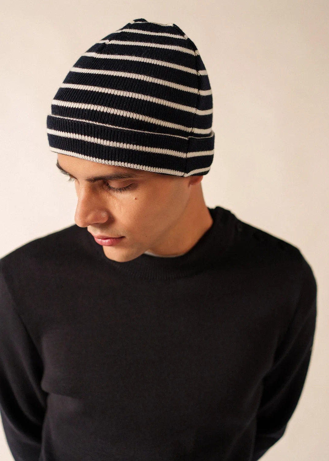 Saint James Cartier bonnet marin navy écume