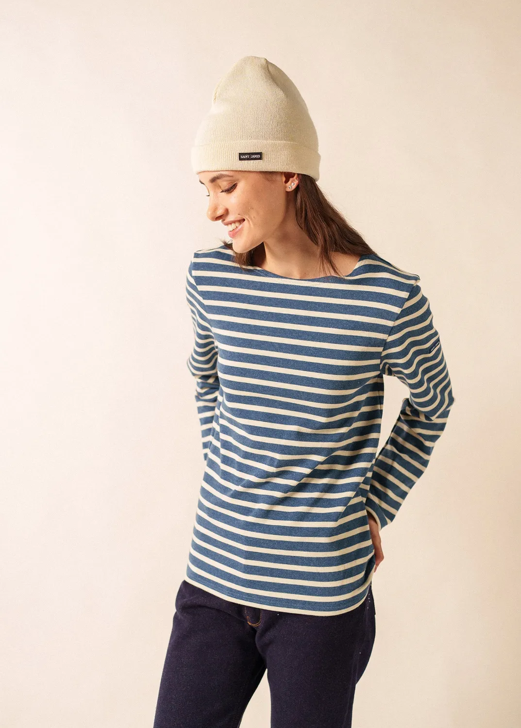 Saint James bonnet de quart écru 100% laine