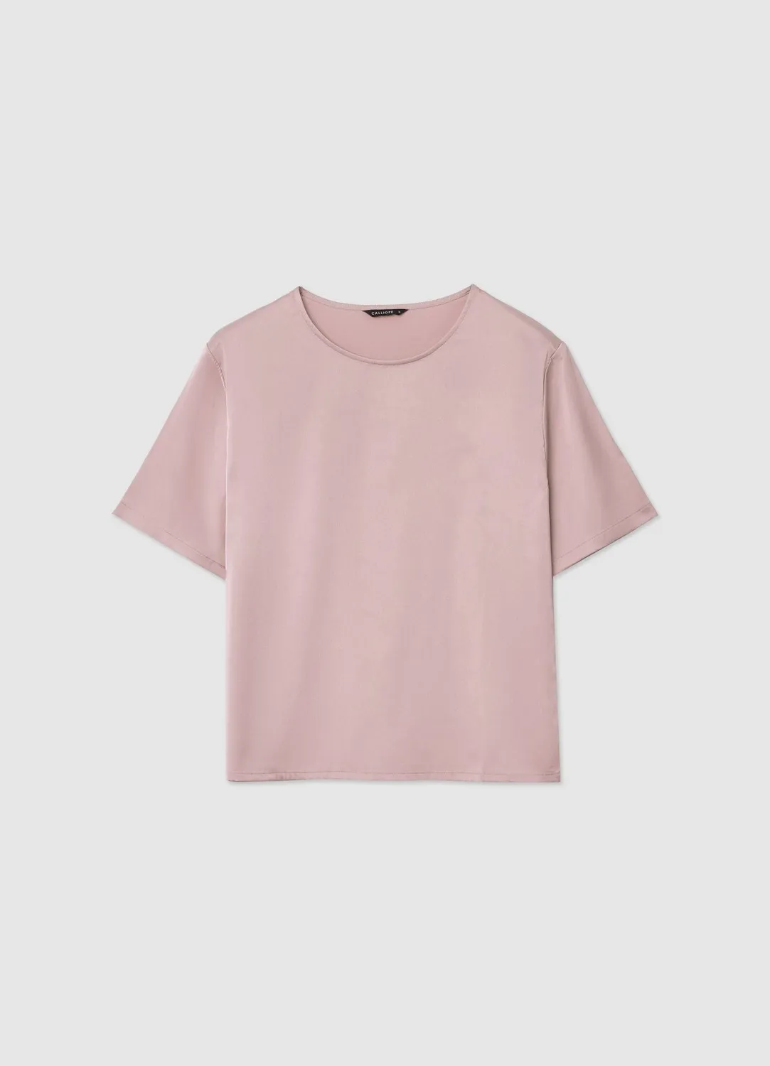 Calliope blouse effet satin manches courtes unie