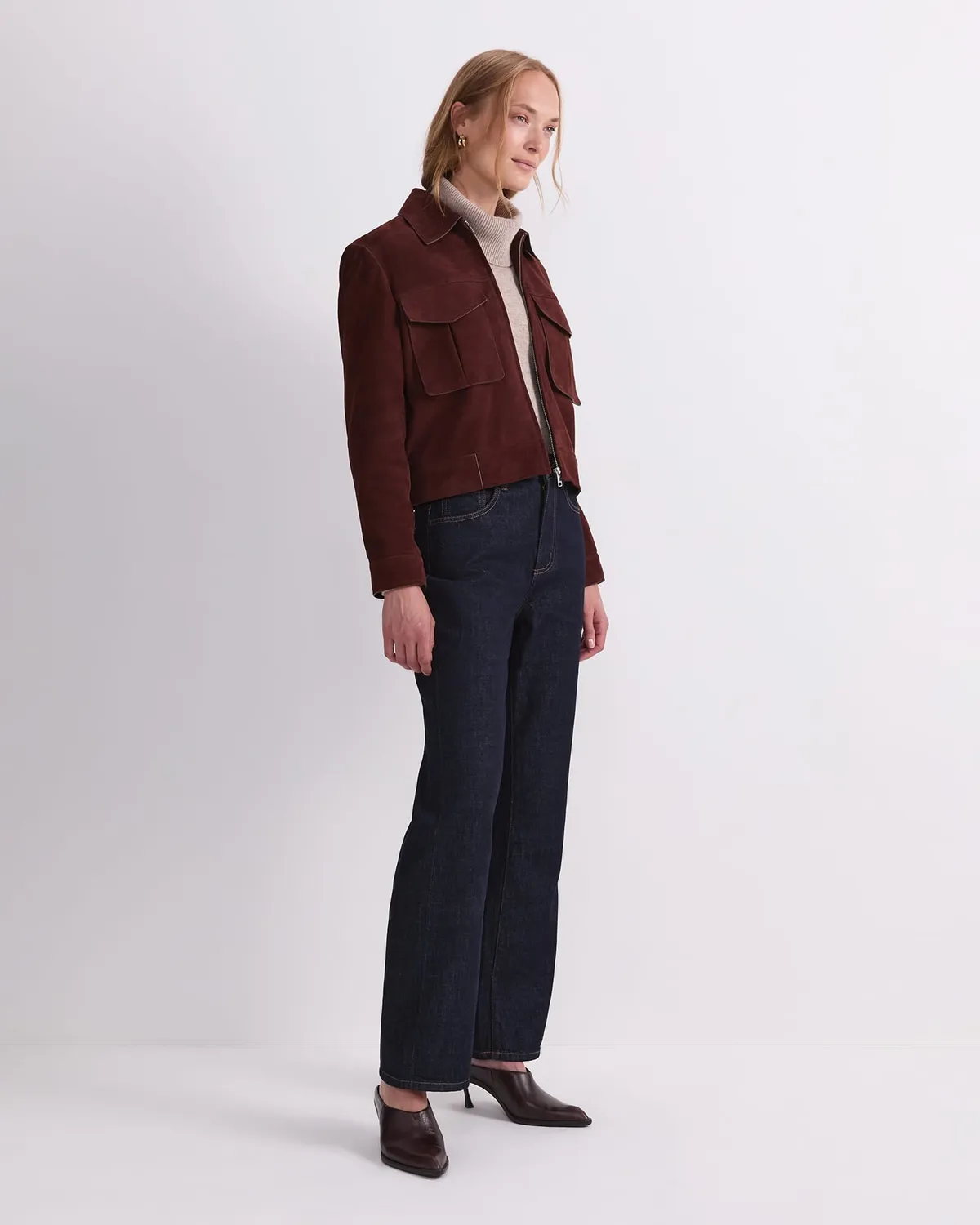 Sportscraft Lolita veste suède agneau cropped