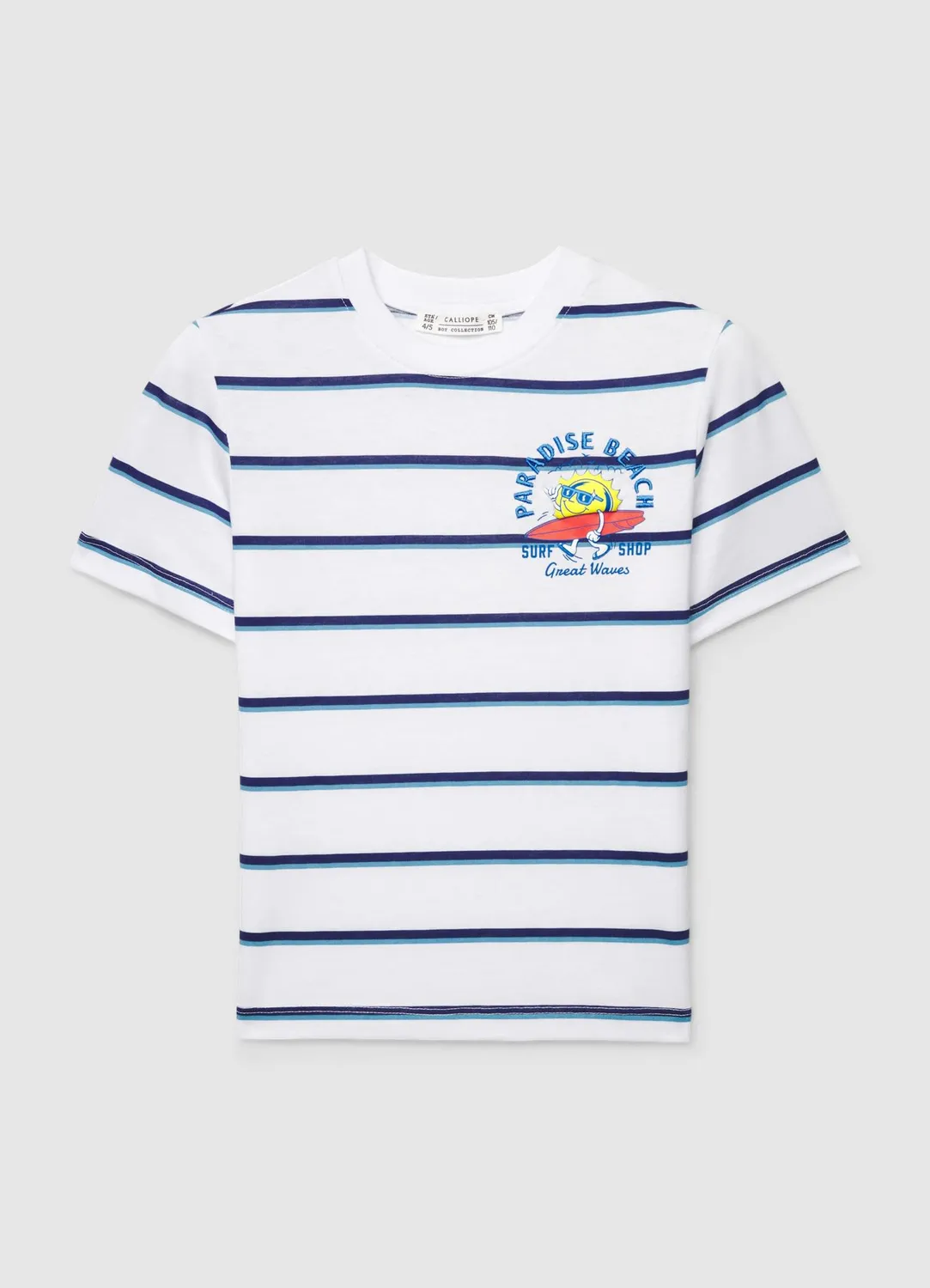 Calliope t-shirt over rayé garçon surf manches courtes