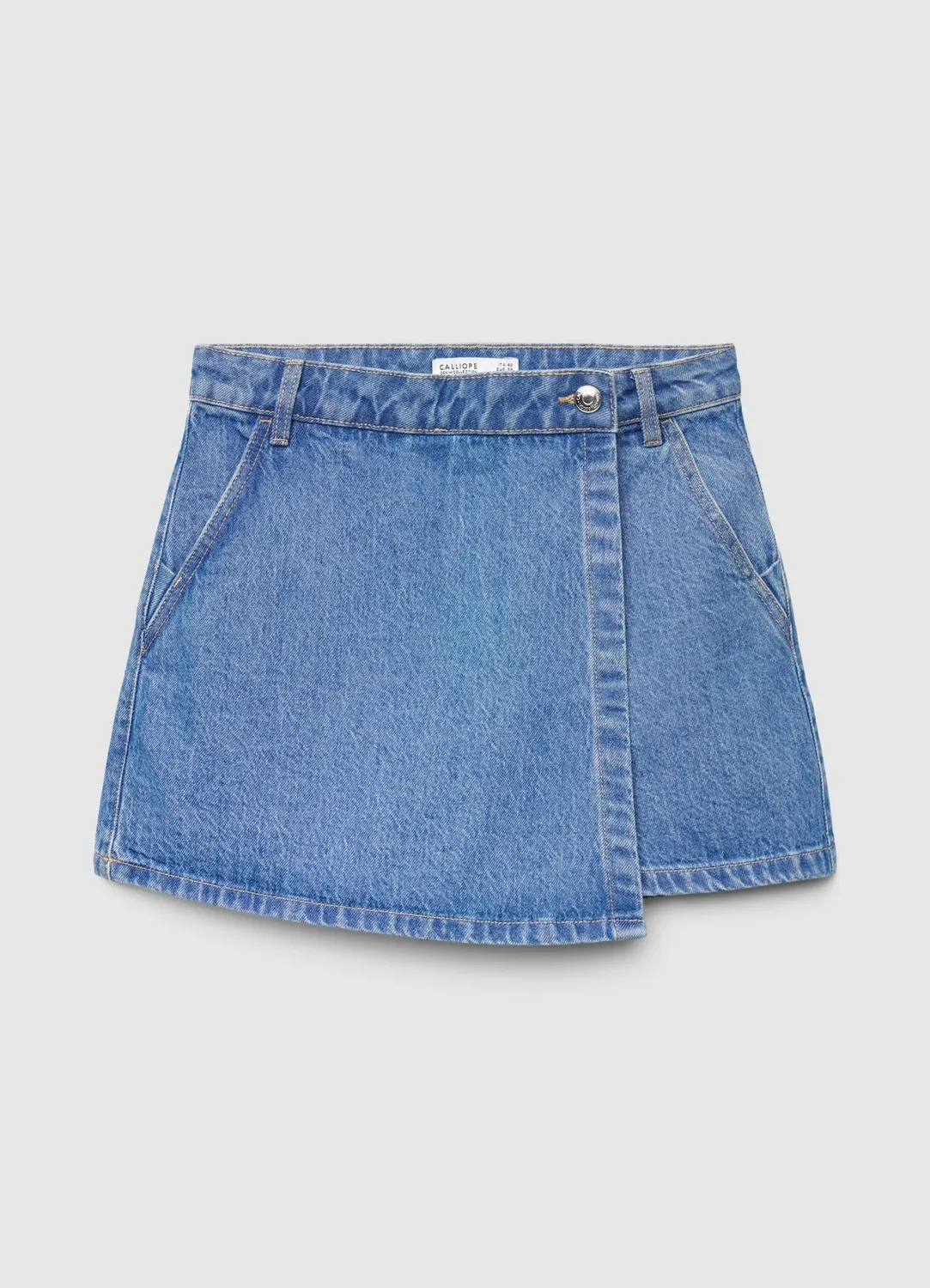 Calliope Jupe-Short Denim Femme Poches Bouton