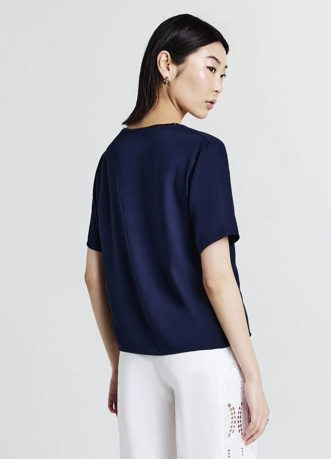 Calliope Scollo Ampio blouse femme col large manches courtes