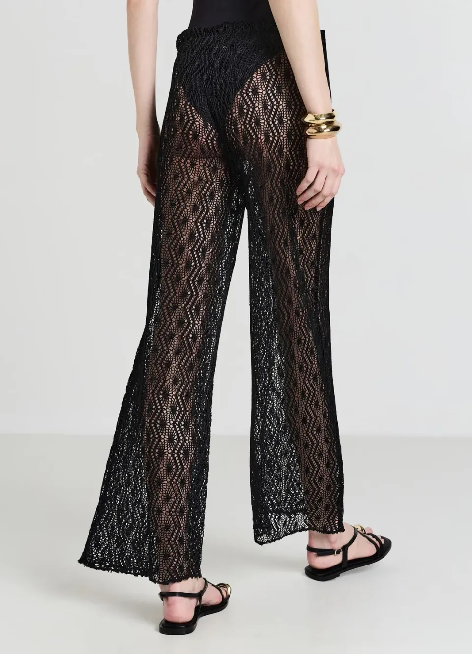 Calliope pantalon dentelle femme long cordon
