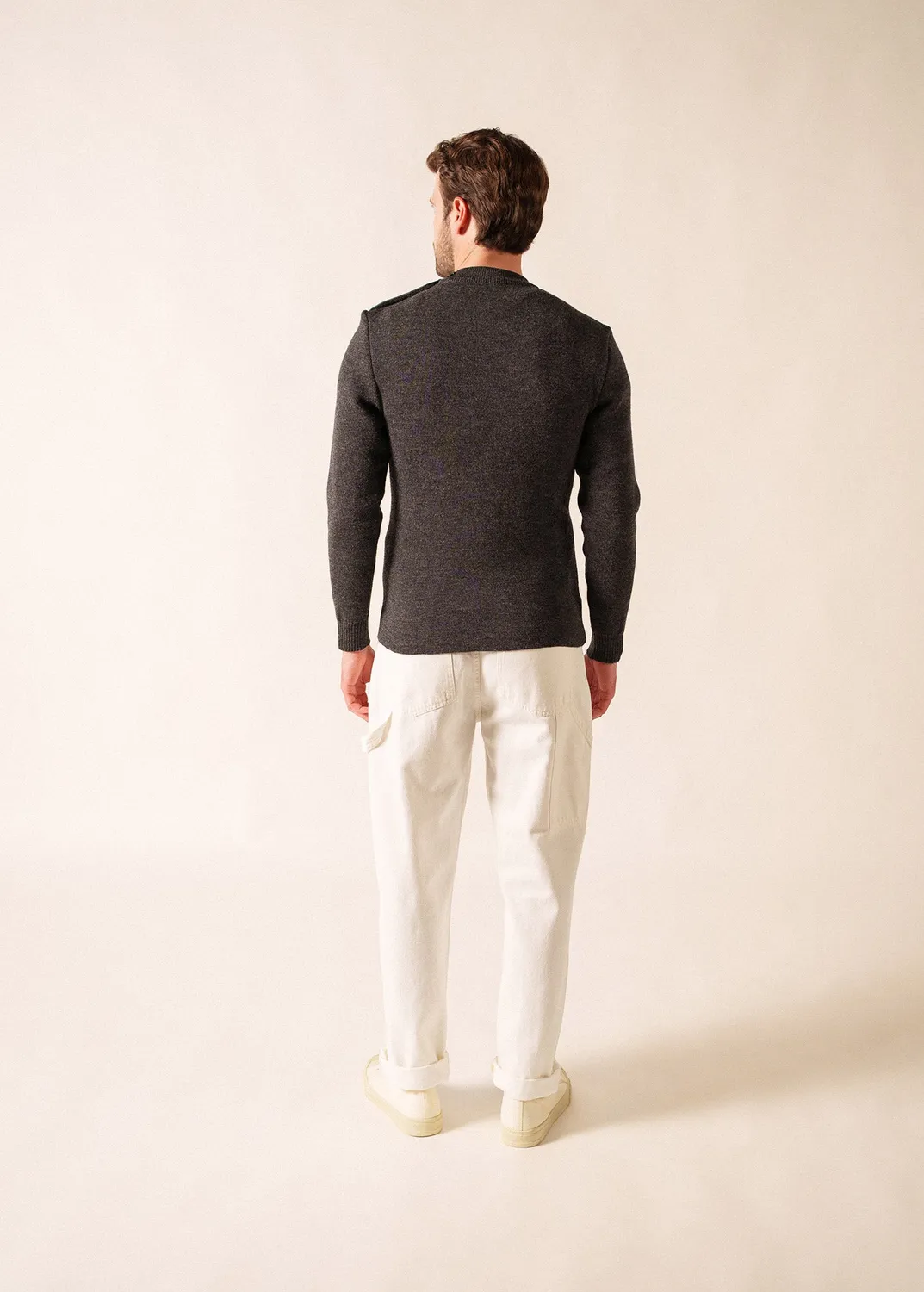 Saint James Matelot pull marin uni gris pure laine vierge