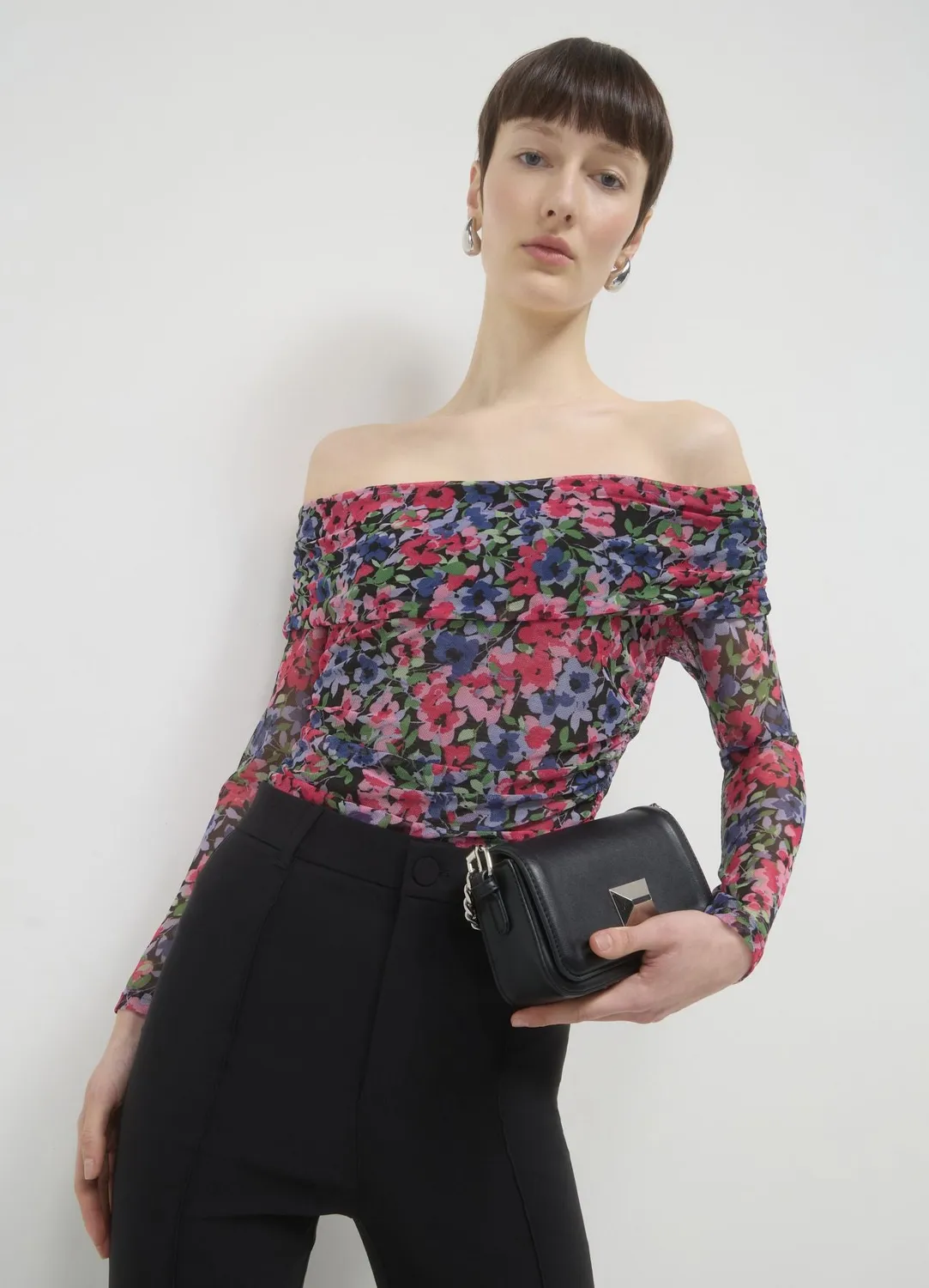 Calliope body tulle fleuri épaules dénudées femme