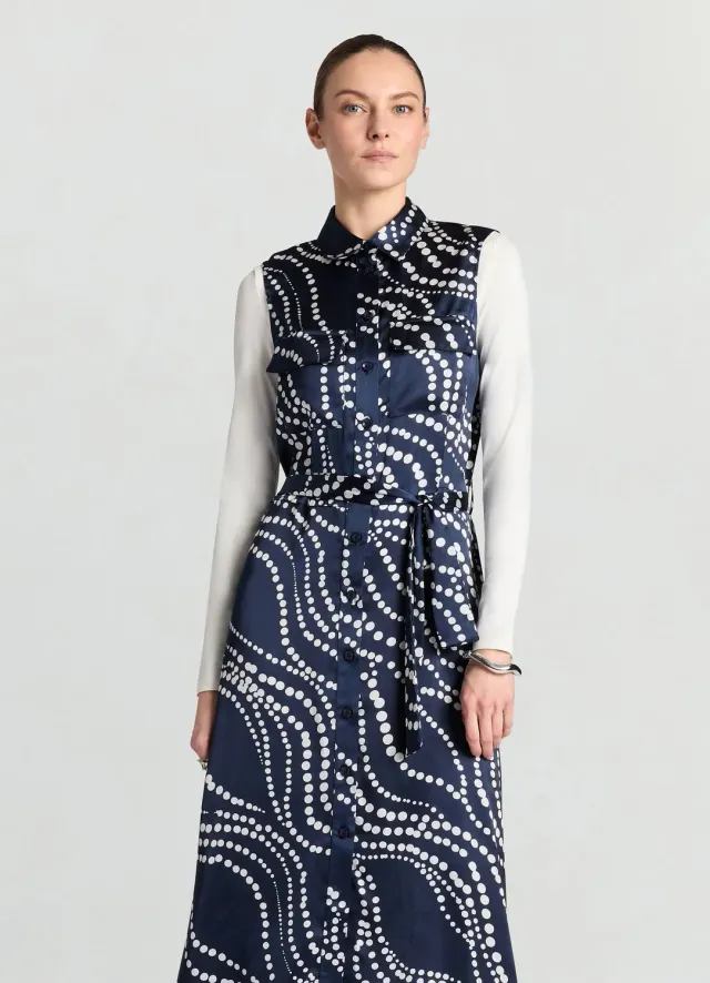 Calliope robe chemisier pois femme sans manches