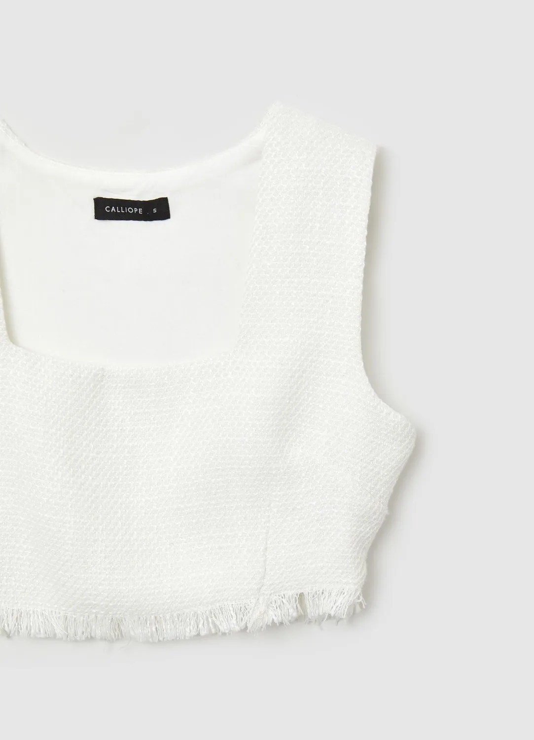 Calliope top femme crop uni col carré