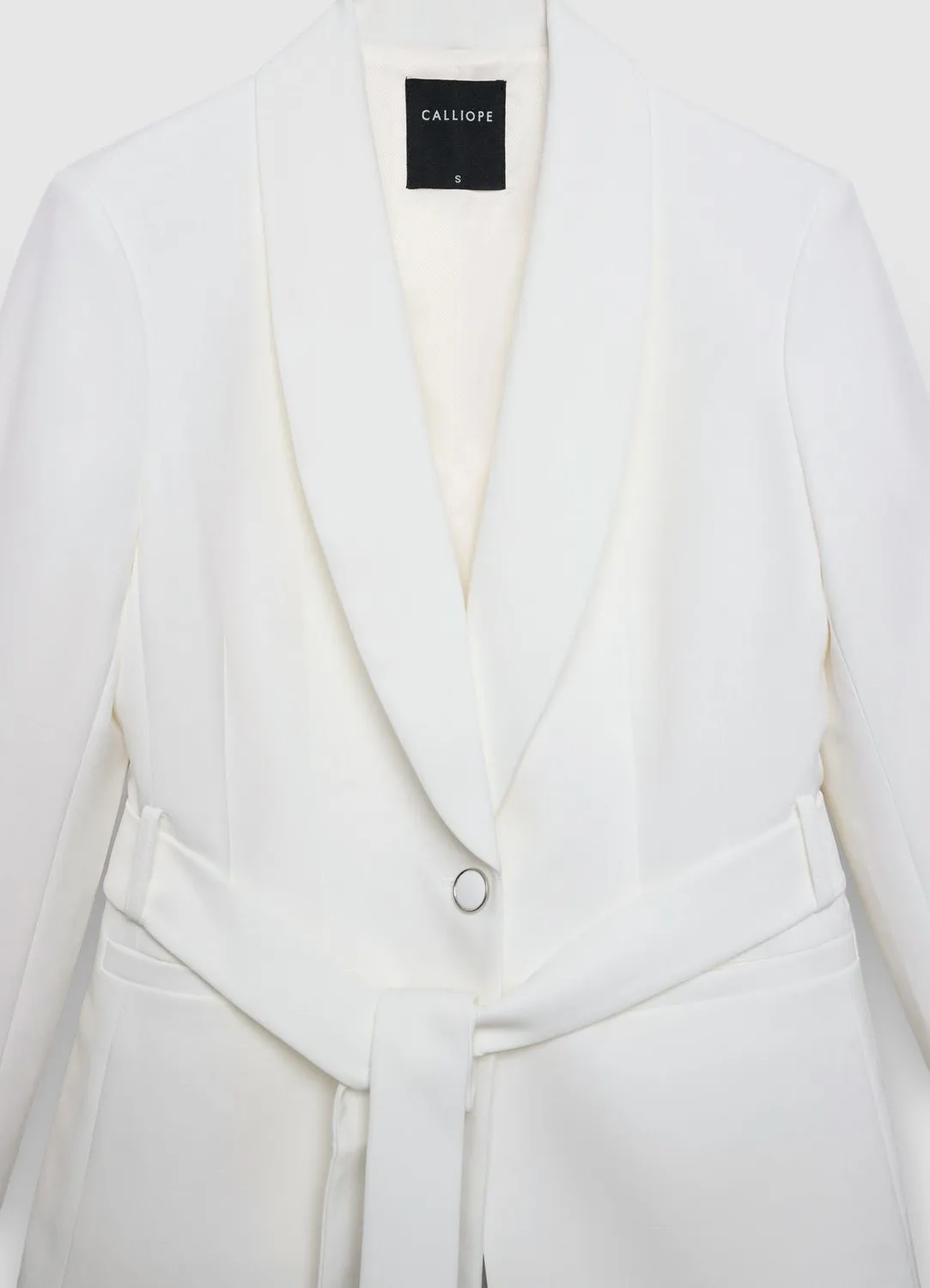 Calliope veste monopetto ceinturée femme col châle