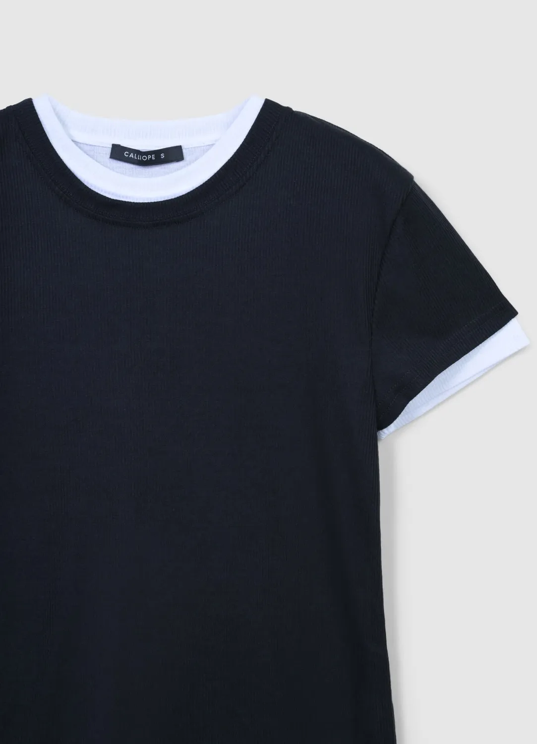 Calliope t-shirt bi-matière col rond femme