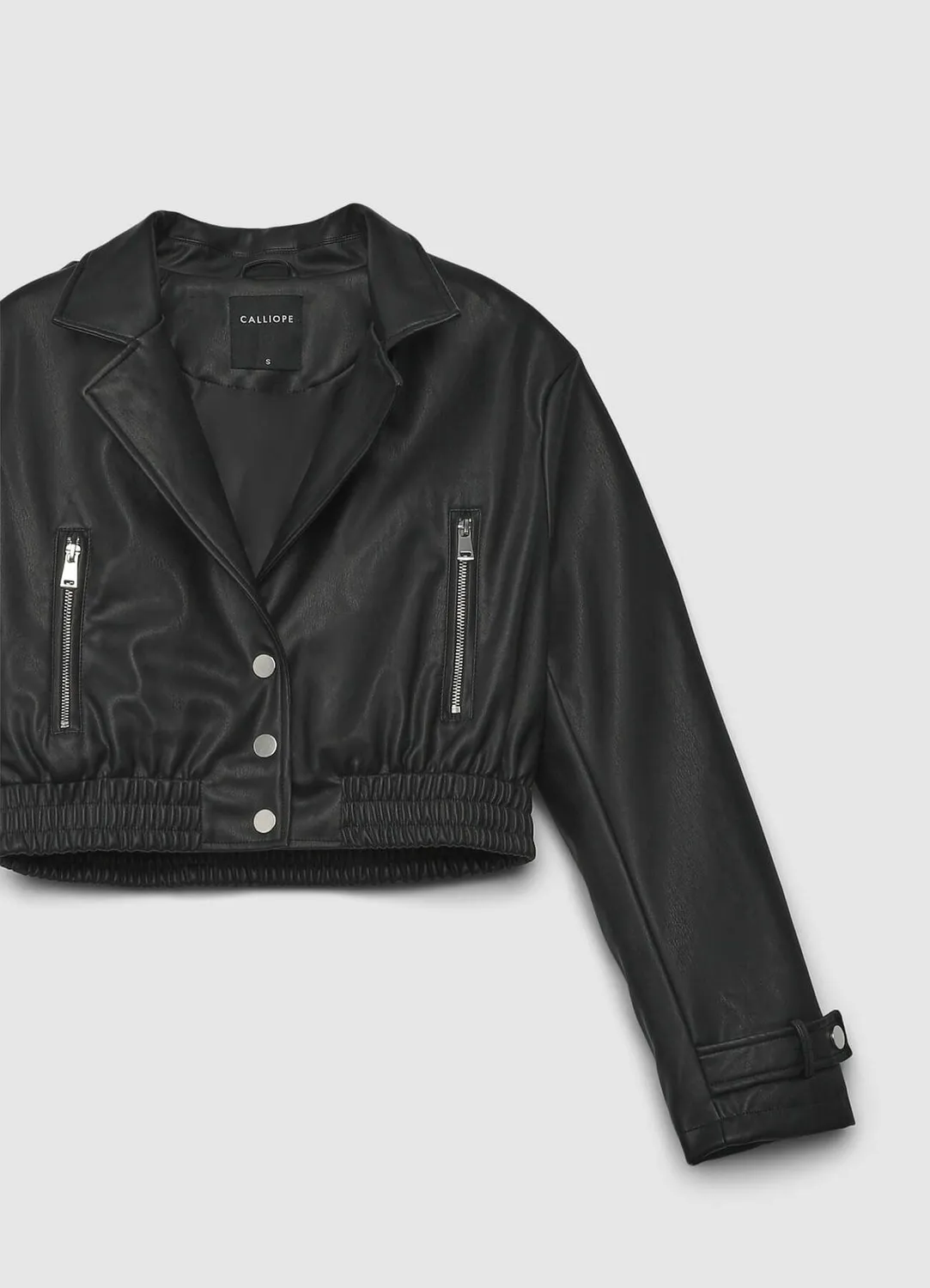 Calliope blouson crop simili cuir femme noir