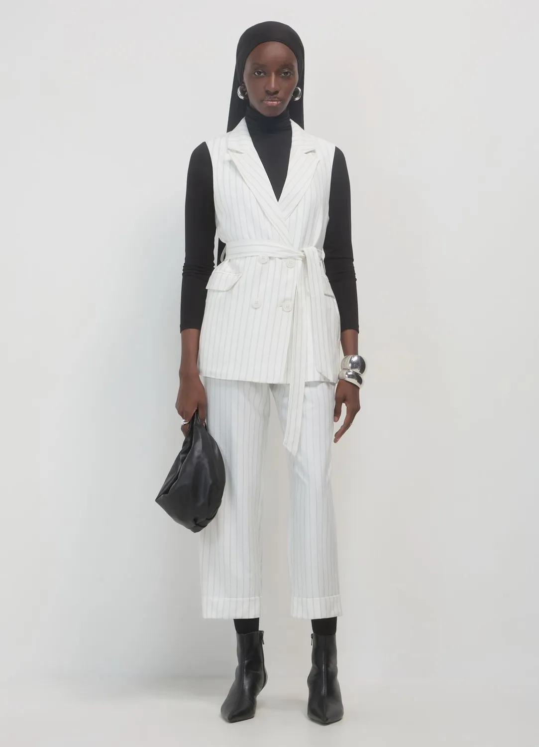 Calliope gilet double-boutonné rayé femme