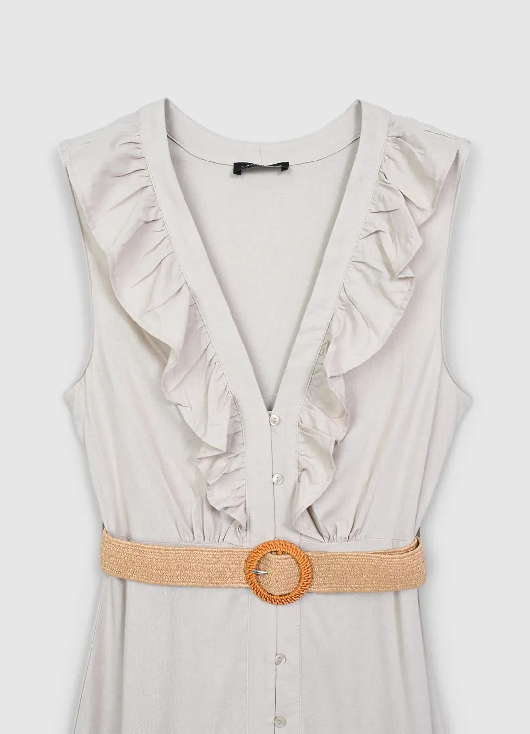 Calliope Chemisier Robe longue volants ceinture