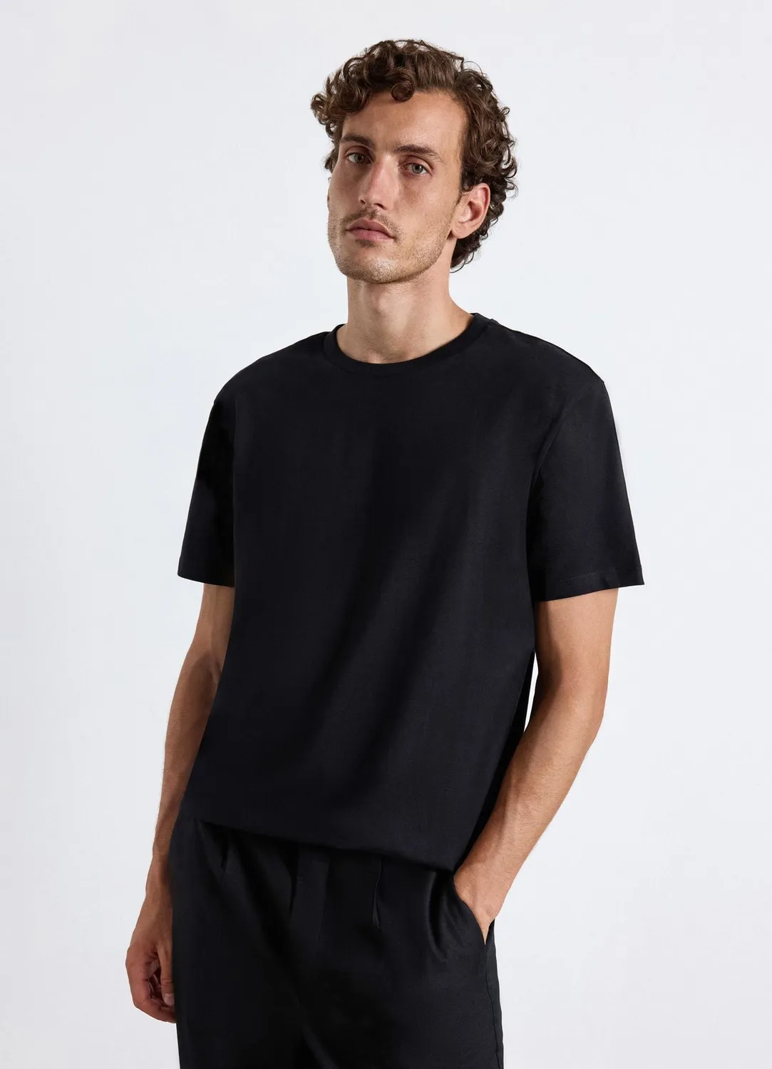 Calliope t-shirt col rond uni homme t-shirt coupe droite
