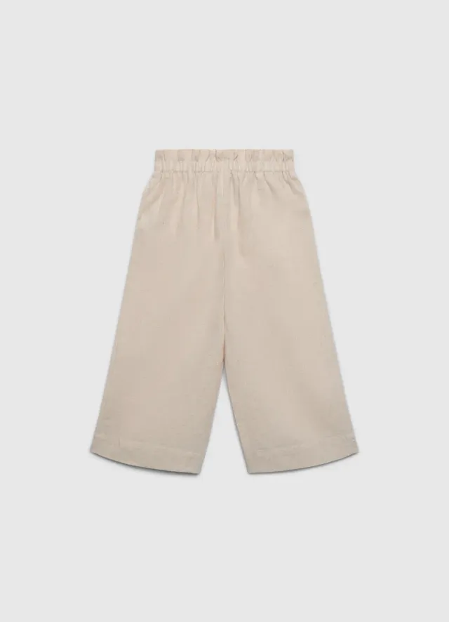 Calliope pantalon cropped fille large à cordon uni