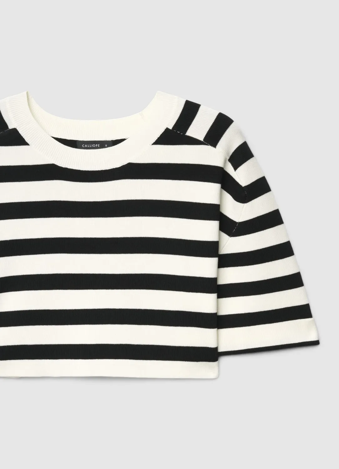 Calliope over crop pull femme rayé manches 3/4