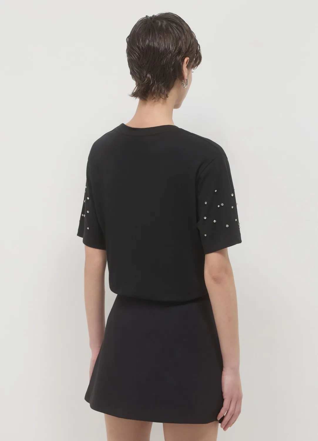 Calliope t-shirt strass femme coton manches courtes