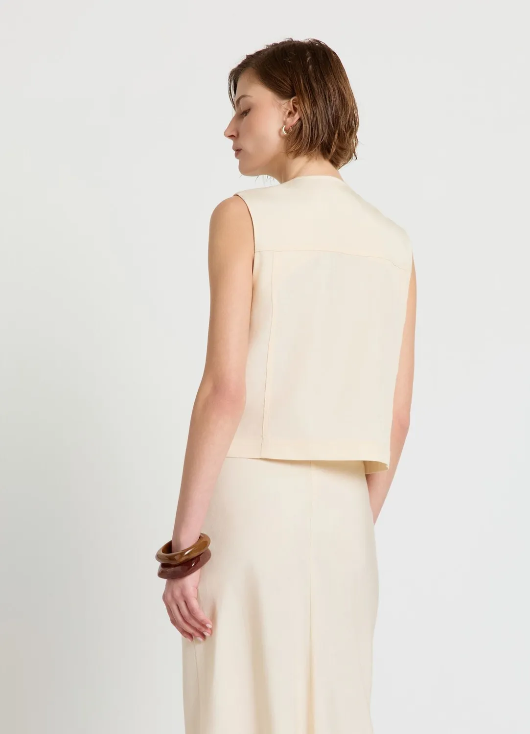 Calliope Gilet Double Boutonnage Femme Boutons Dorés