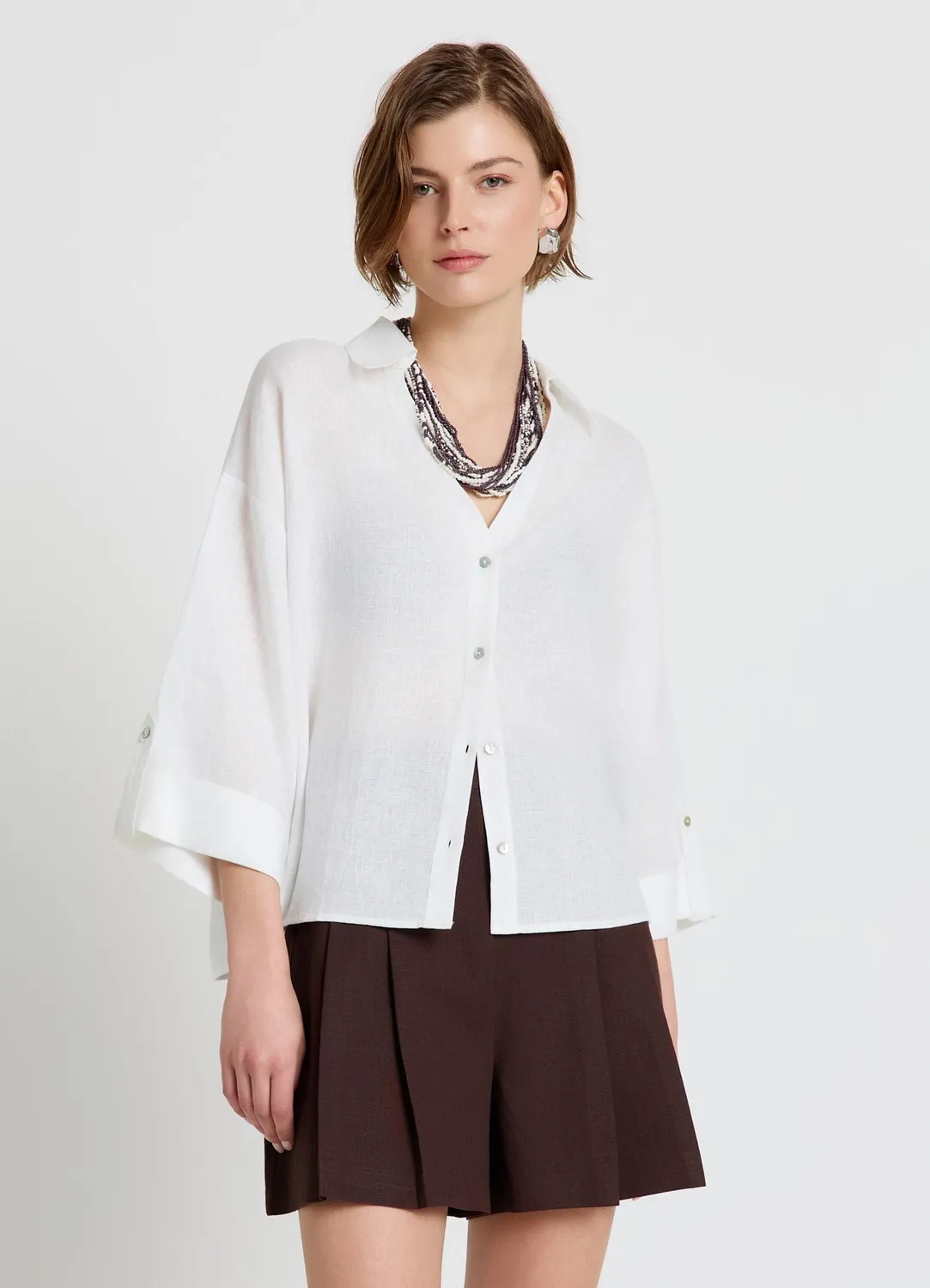 Calliope chemise lin femme M/L manches 3/4