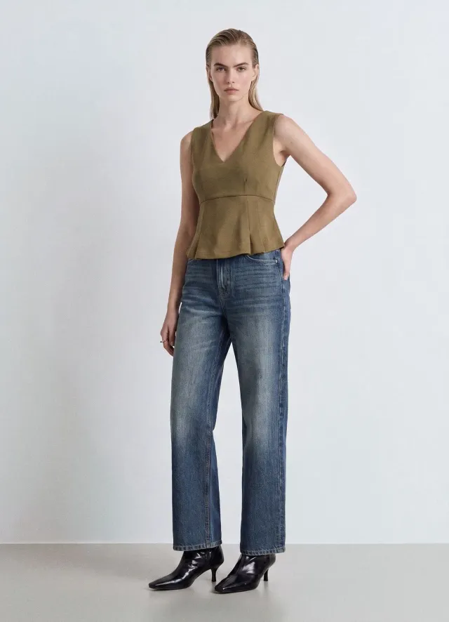 Calliope Corset jersey coton femme zip dos col V