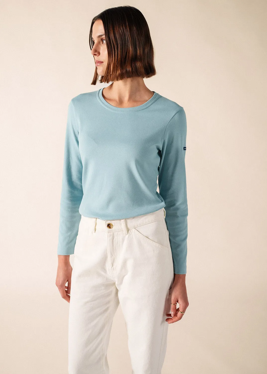 Saint James Celina t-shirt céleste clair manches longues