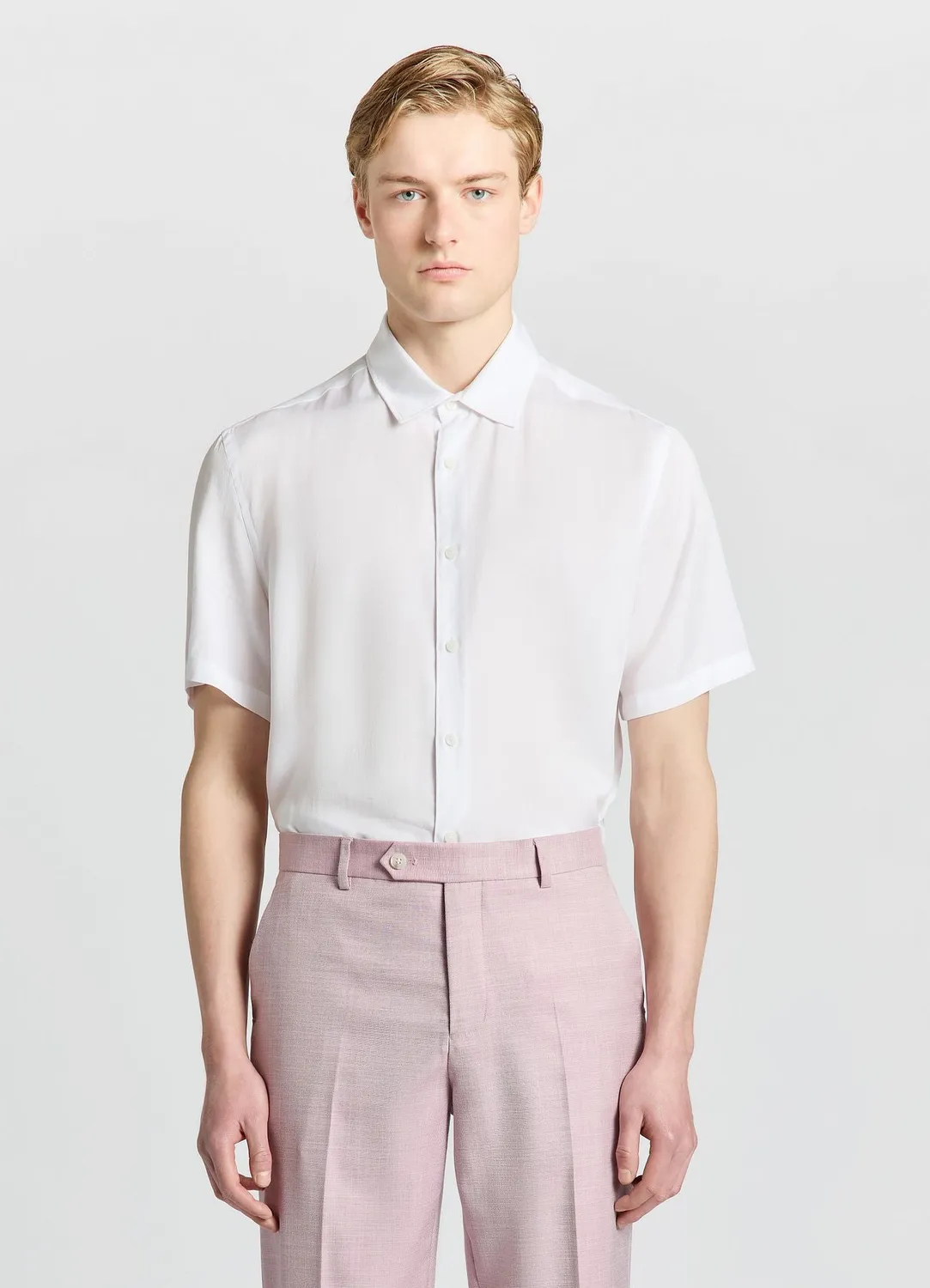 Calliope chemise unie homme chemise manches courtes bureau
