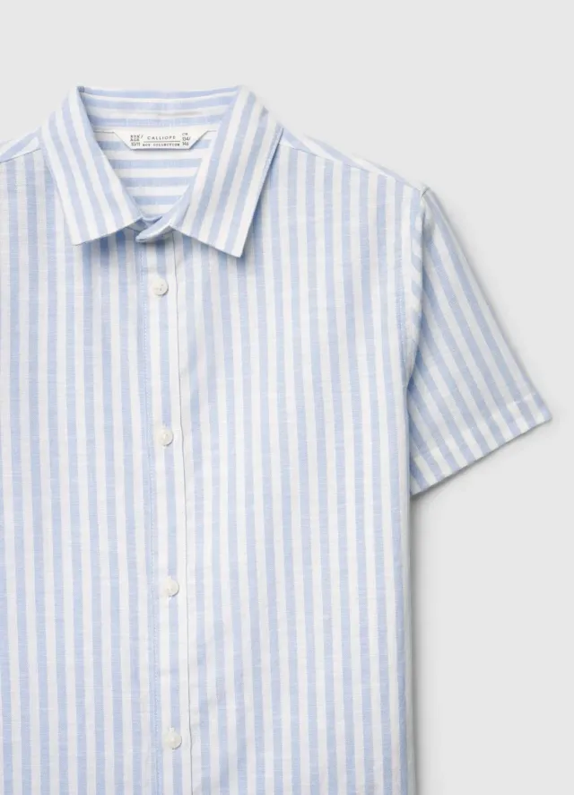 Calliope Chemise Rayée Garçon Col Classique Cérémonie