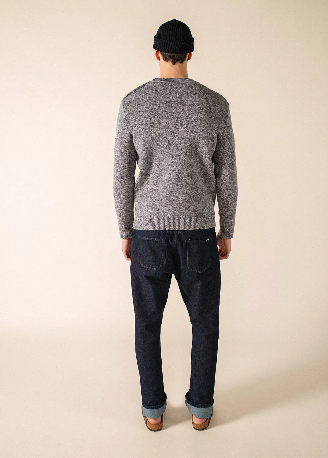 Saint James Cancale pull marin homme jean écru laine