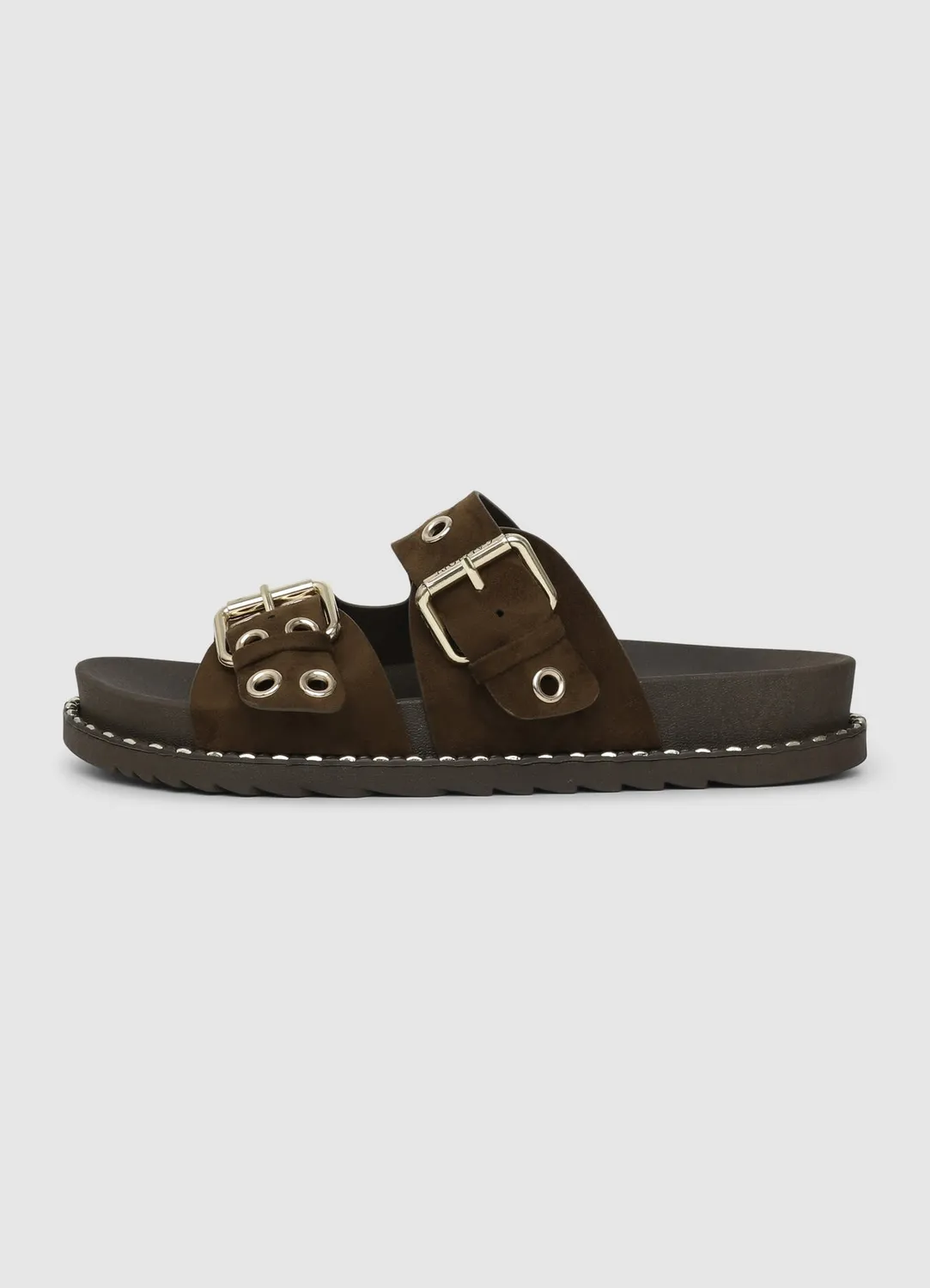 Calliope mules double boucle sandales femme doré