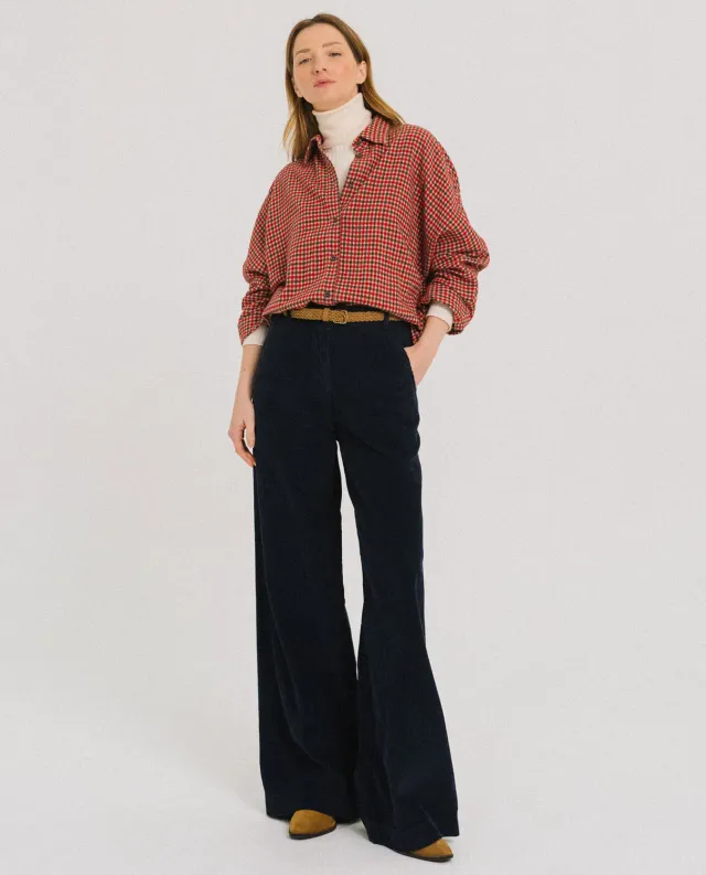 Tinsels Fedel Carbone pantalon velours brodé
