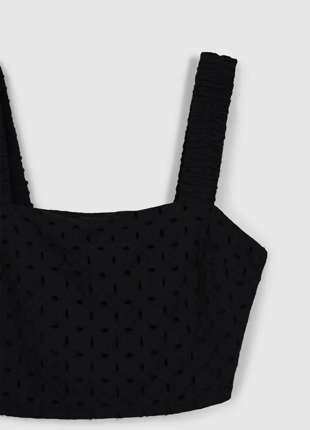 Calliope top crop broderie anglaise femme coton