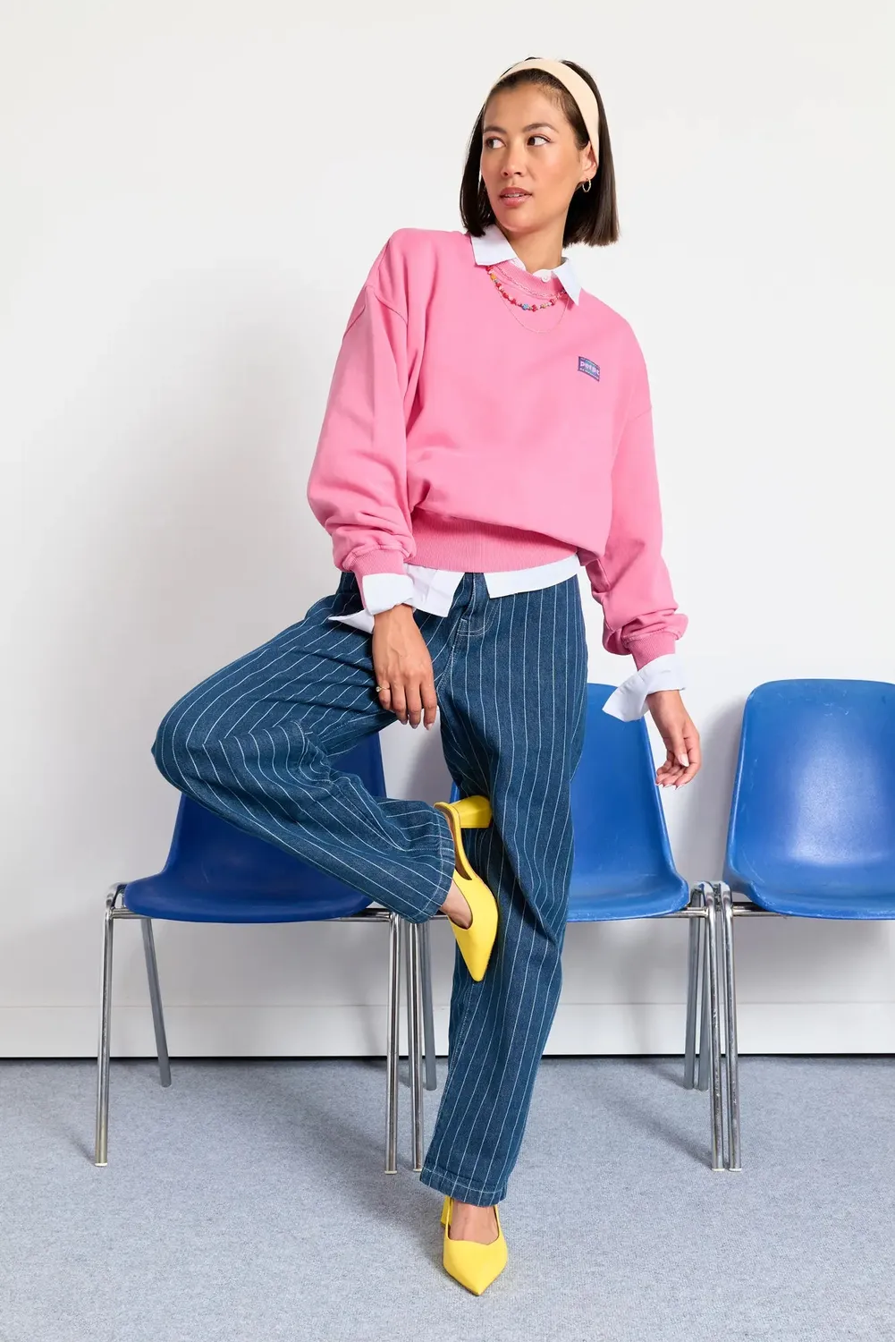 Perpète Kelly sweat rose vintage coton bio
